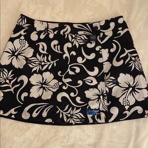 Vintage Black and White Floral Skirt